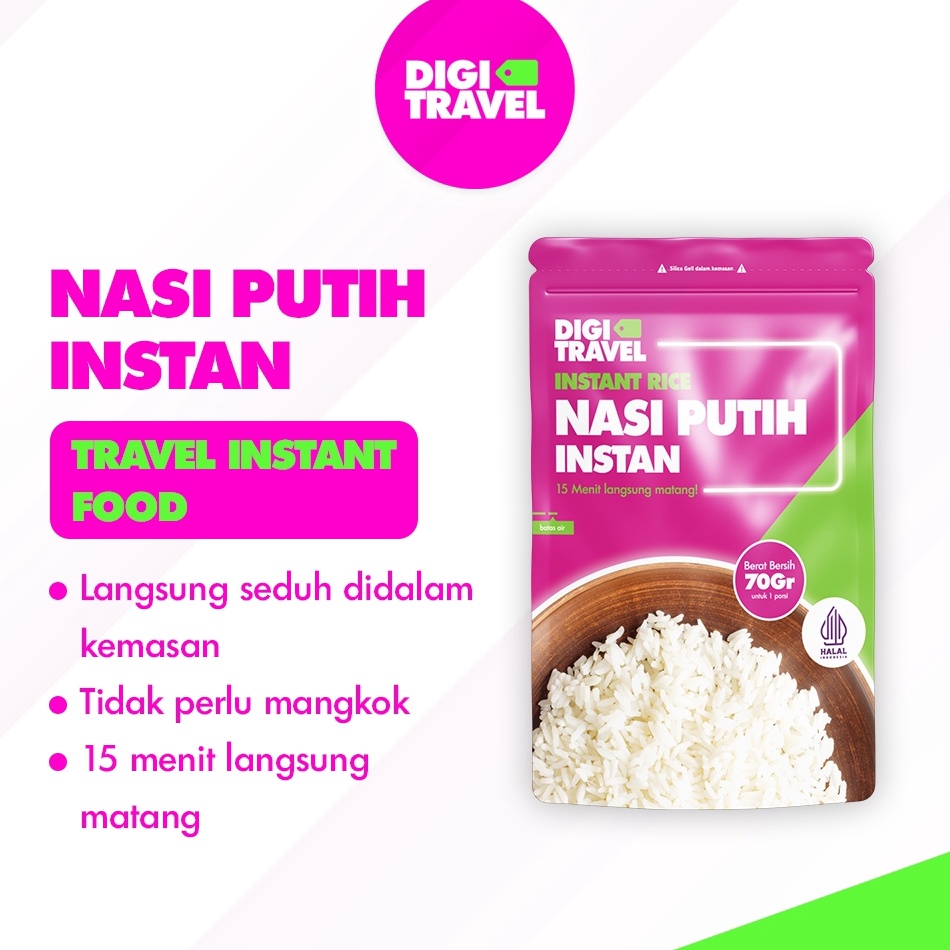 

New Stock DIGI TRAVEL Nasi Putih Instan Makanan Instan Siap Saji Travel Food Nasi Instan Digi Nasi Instan