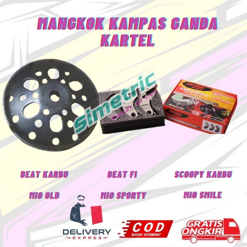 Paket Kirian Cvt Beat Scoopy Mio Karbu Mangkok Ganda Custom Full Kartel Beat Scoopy Kampas Ganda Mio