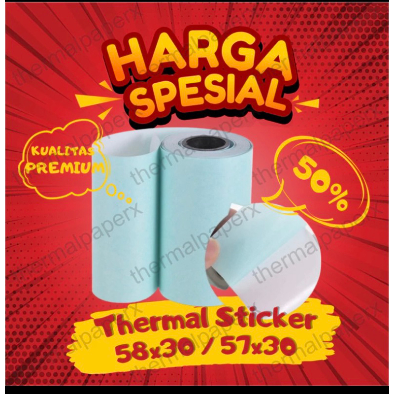 

KERTAS STICKER LABEL 58MM STICKER LABEL 57X30 58X30 & KERTAS THERMAL MINI PRINTER BLUETOOTH