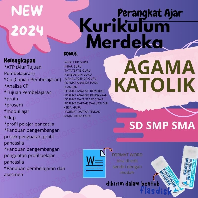 PERANGKAT AJAR KURIKULUM MERDEKA AGAMA KATOLIK ,  MODUL AJAR KURIKULUM MERDEKA, SD SMP SMA