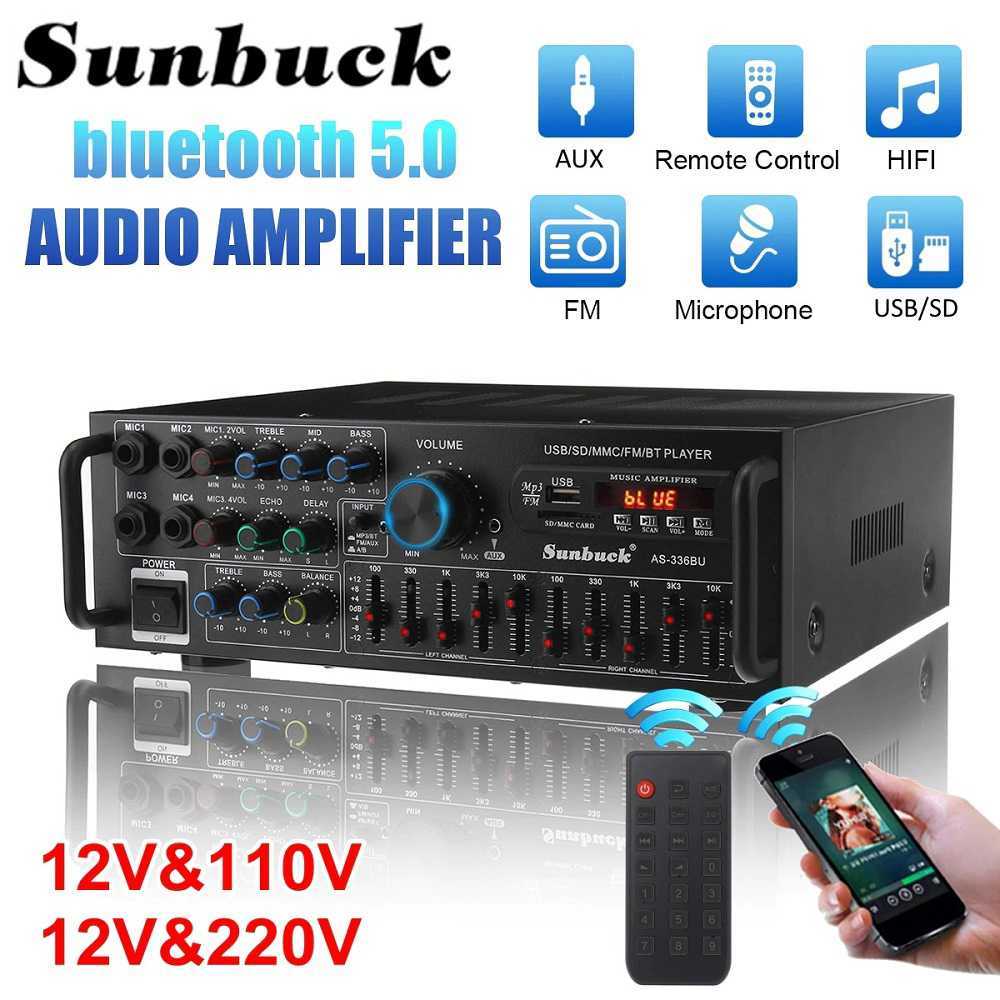 Sunbuck Audio Amplifier Bluetooth EQ Karaoke FM Radio 2000W