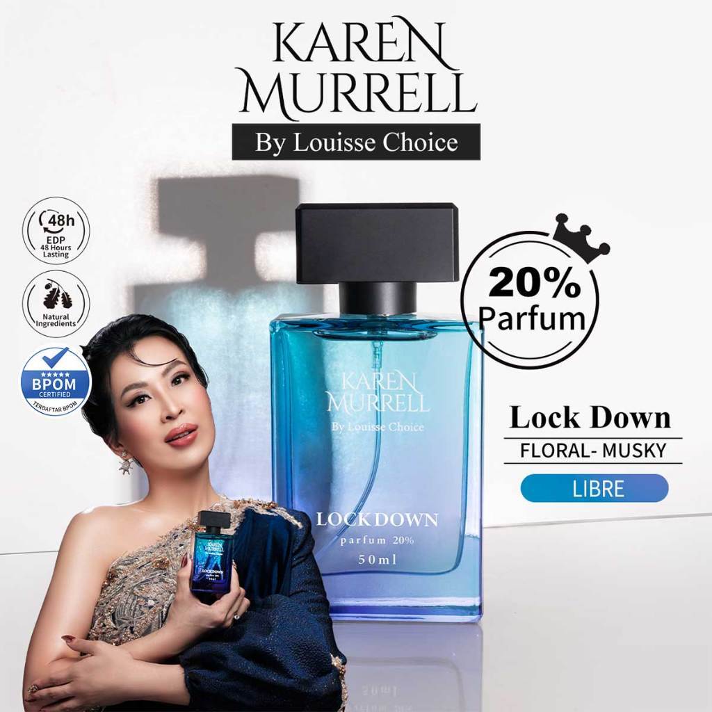 LOUISSE CHOICE & KAREN MURRELL Lock Down Parfum 20% 50ml BPOM 48 Hours Lasting EDP Men Women Perfume