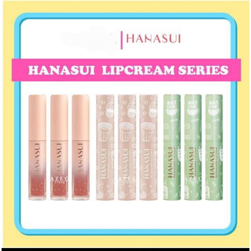 HANASUI MATTEDORABLE LIPCREAM / Lipcream Hanasui Matcha / Lipcream Hanasui Boba