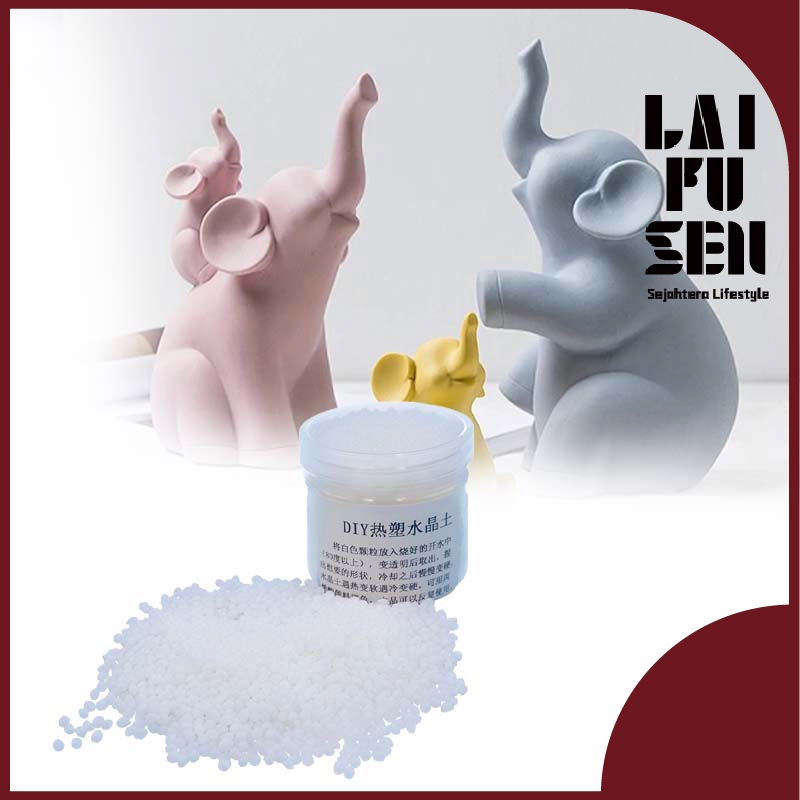 

DIY Pelet Plastik/Polyshape Polymorph/Plastimake 100g/Tanah Liat Kristal Termoplastik