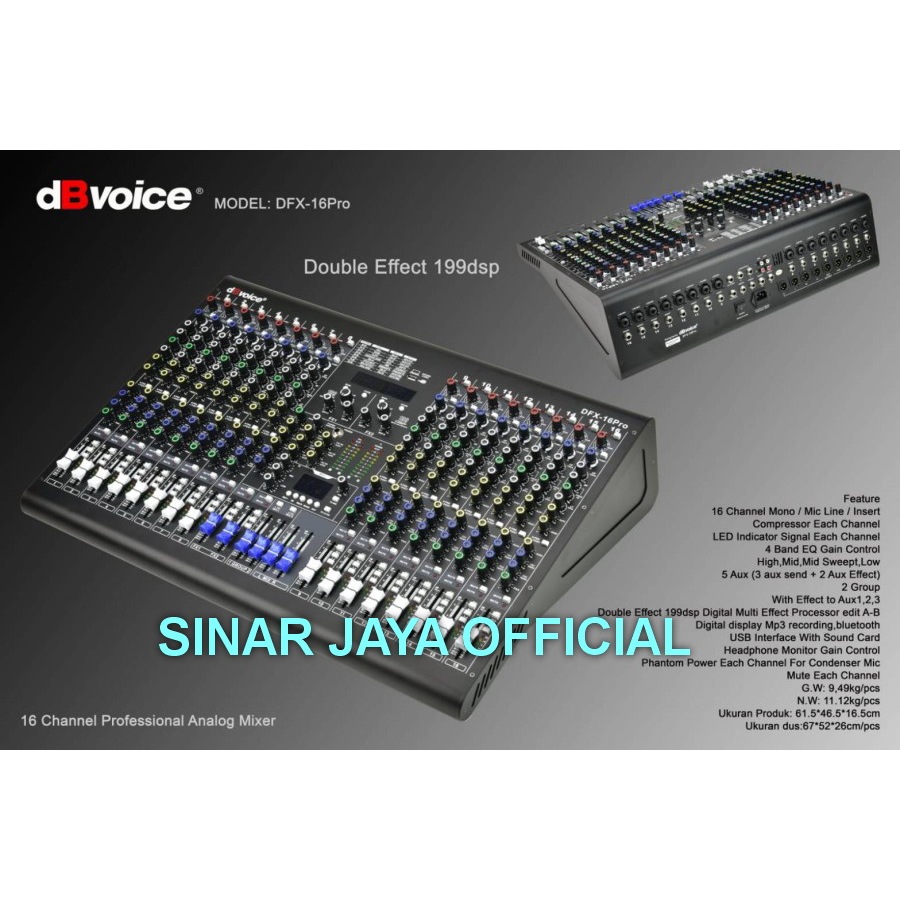 MIXER DBVOICE DFX16PRO DFX 16 PRO DFX16 PRO DFX 16PRO ORIGINAL