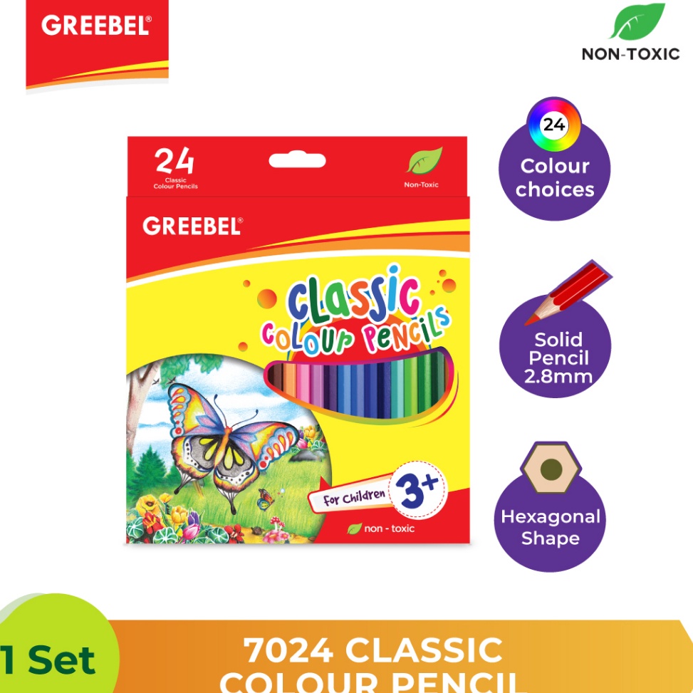 

KODE G8M Pensil Warna Greebel Panjang 24 Warna 724 Pensil Warna Murah
