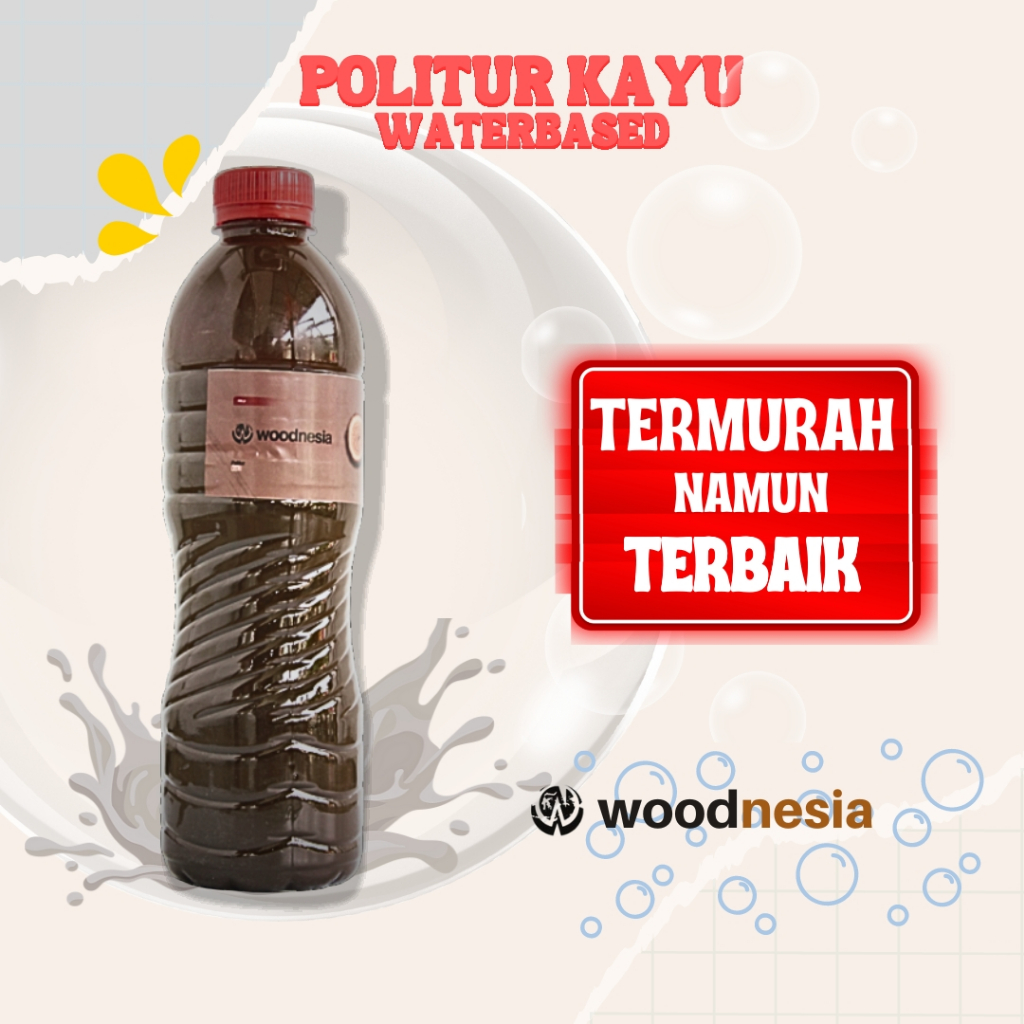 Plitur Pernis Kayu Jati Mahoni Mengkilap Woodnesia 500ml  Cat Politur Natural Oil Kayu Coklat