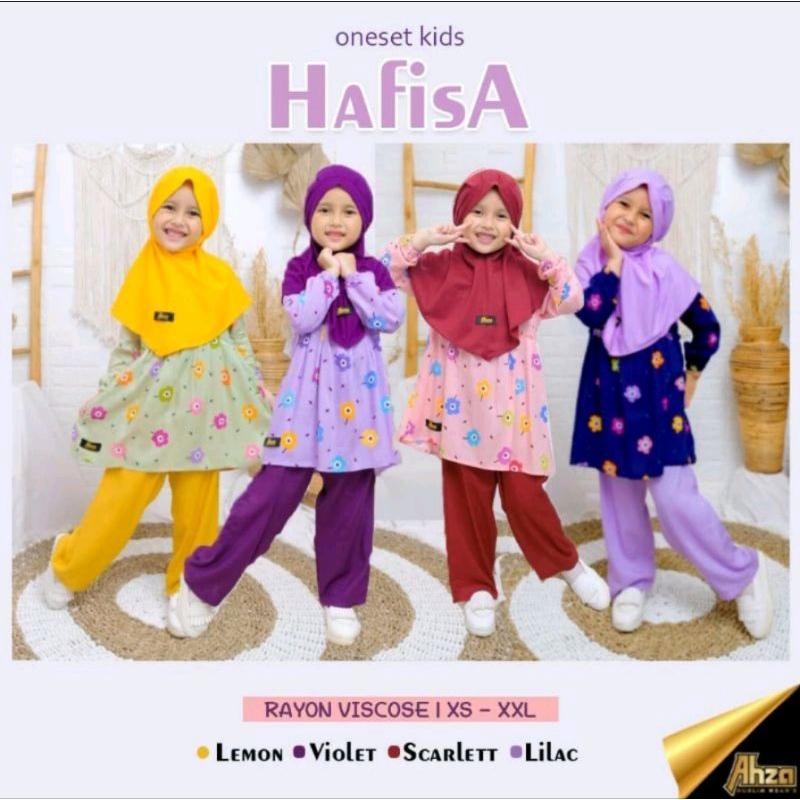PROMO One Set Kids HAFISA Original By AHZA Setelan Baju Anak Rayon Premium