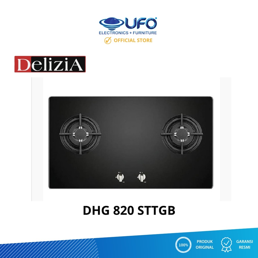 Delizia DHG820STTGB Built In Gas Hob 80 Cm Kompor Gas Tanam