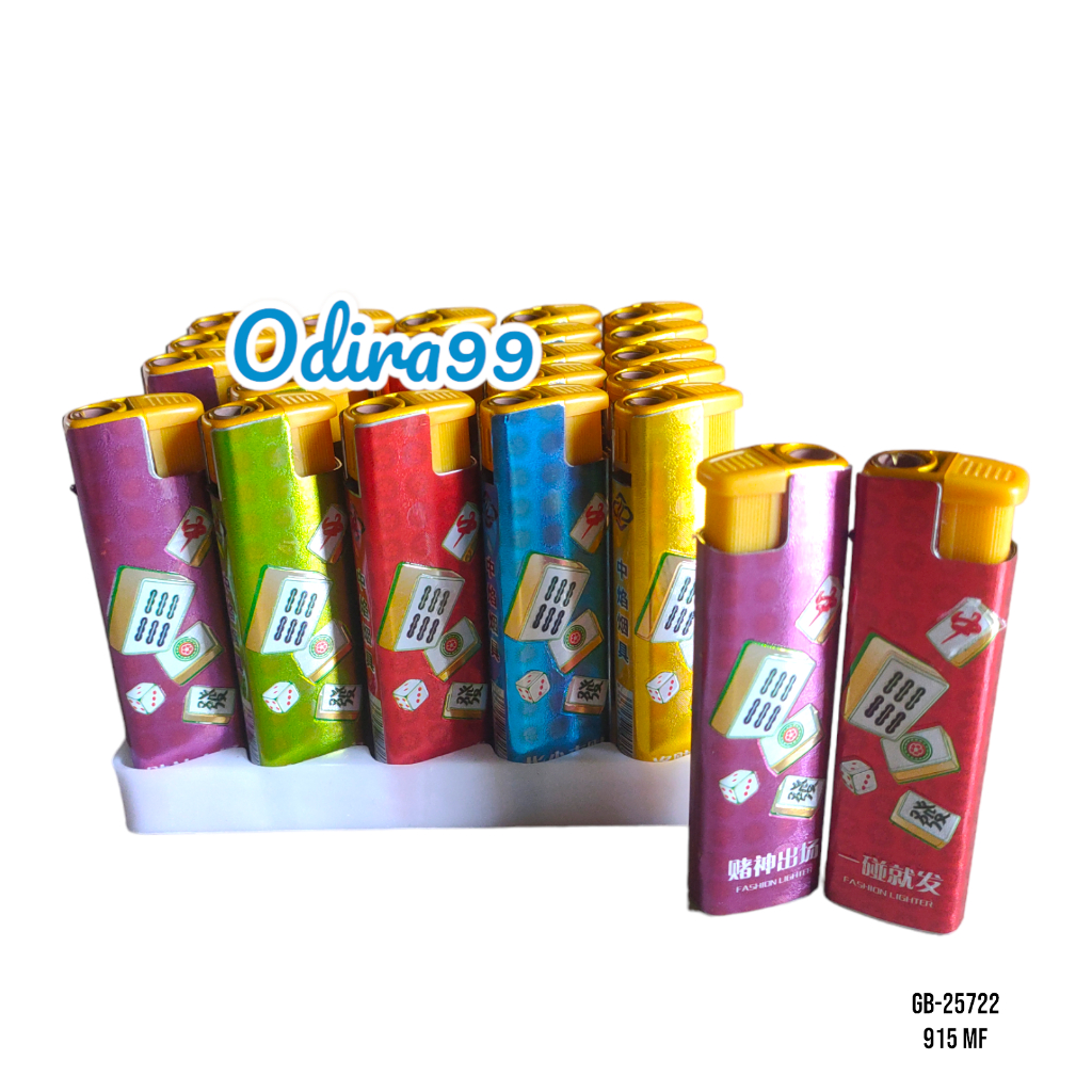 Korek Api Gas Bara zet 915 MAHJONG Murah bisa isi ulang bodi besi Windproof / Tahan Angin korek bara