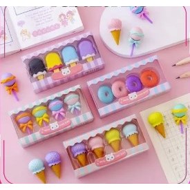 

Penghapus Pensil Karakter SwDeskripsi Produk: BERAT = 62g 1KG = 20pcs 2KG = 37pcs Bahan: Rubber Ukuran : ± 11.5 x 5.5cmeet Shop Cone Lolipop Ice Cream Donut