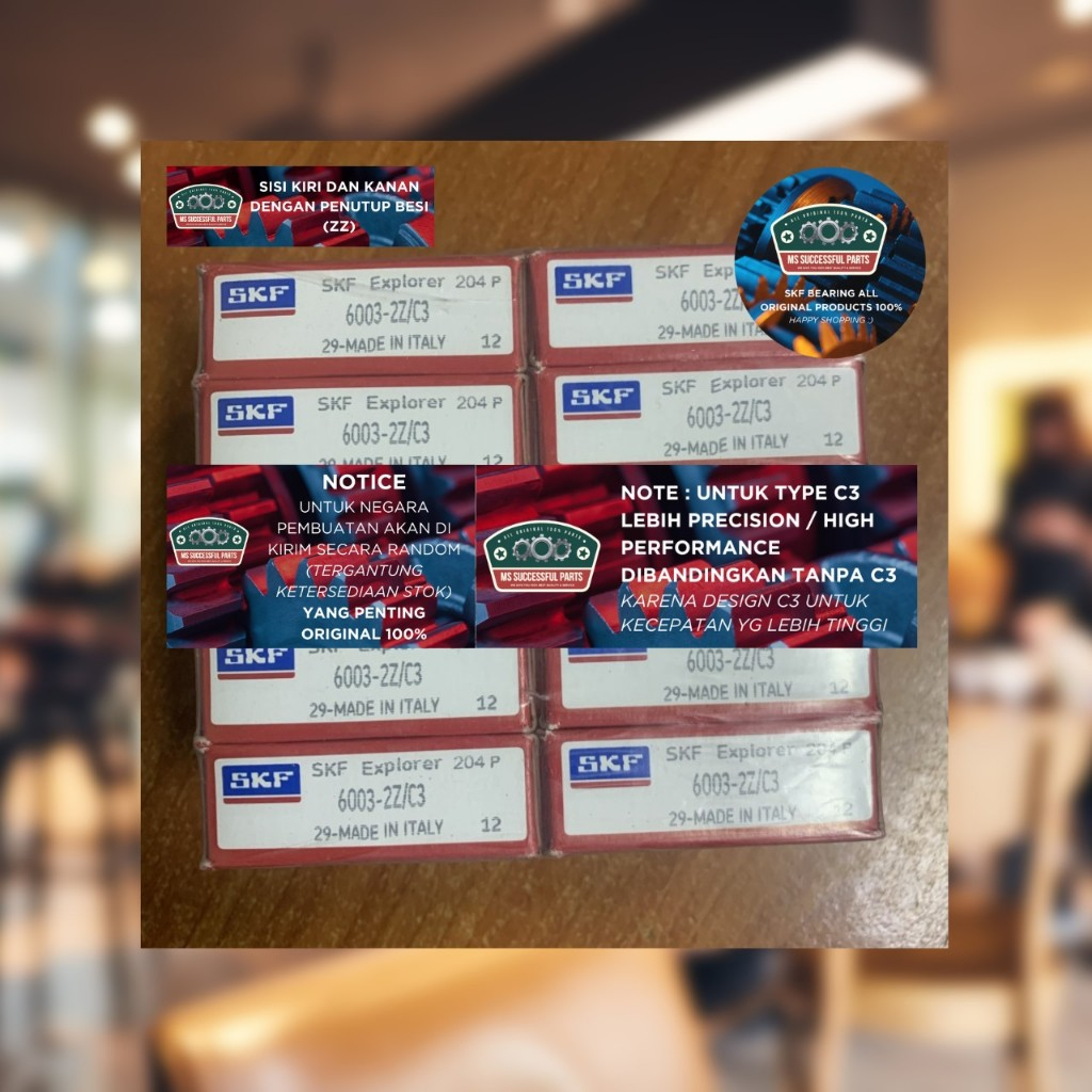 BEARING 6003 ZZ C3 SKF ORIGINAL 6003ZZC3