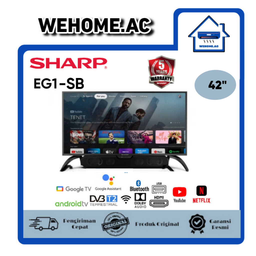 TV LED Sharp 42EG1-SB LED Sharp 42 Inch Android TV Gogle TV Sharp Soundbar