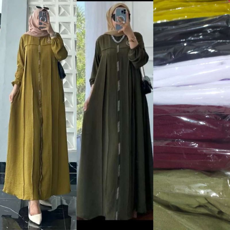 Gamis Crinkle bordir/Gamis Crinkle Cantik / Gamis Crinkle Payet Premium