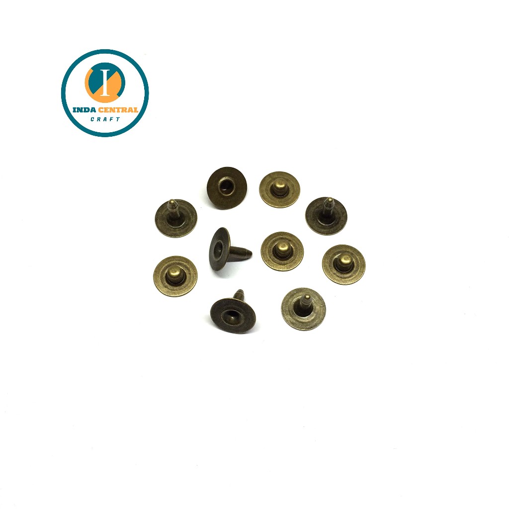 PAKU RIVET JEANS / RIVET CELANA JEANS 9 MM ANTIKGOLD ISI 100 PCS