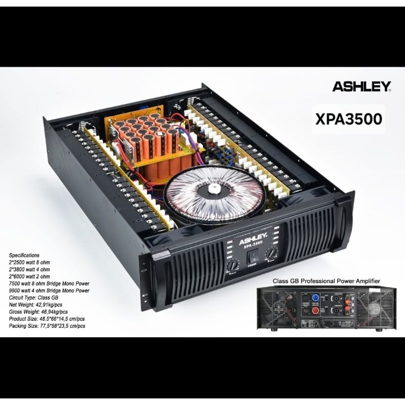 POWER AMPLIFIER ASHLEY XPA3500 ORIGINAL CLASS GB XPA-3500