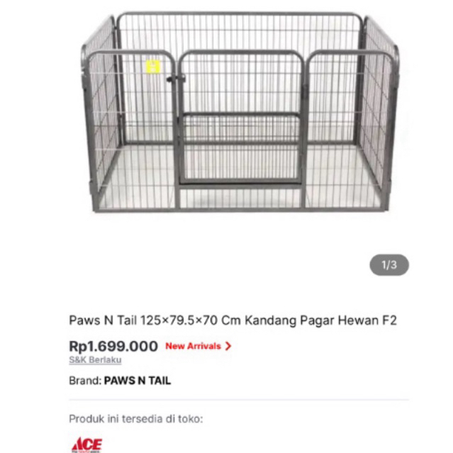 Kandang Anjing Besar Besi Tebal ACE ( PRELOVED / SECOND )