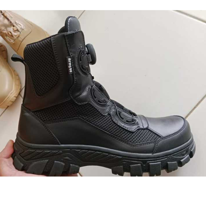 Sepatu Pdl Putar Pendek (6 inch) Tali Putar Army86