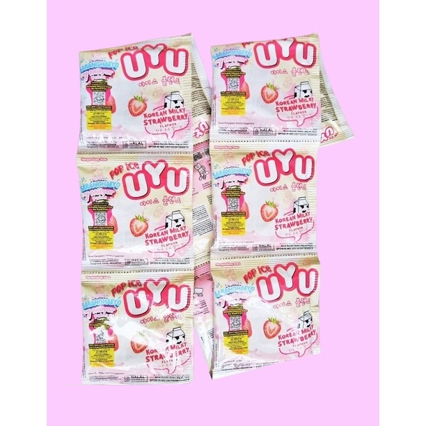 

POP ICE UYU Korean Milky Strawberry Minuman Bubuk Renceng [10 x 20 Gr]