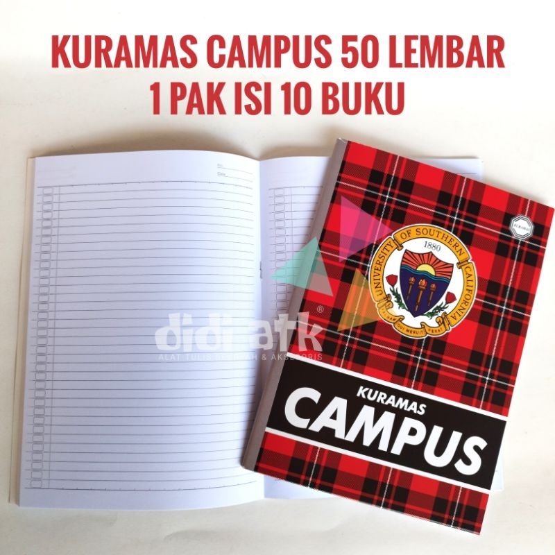 

Buku Tulis Boxy Kuramas Campus 50 Lembar 1 Pak Isi 10 Buku