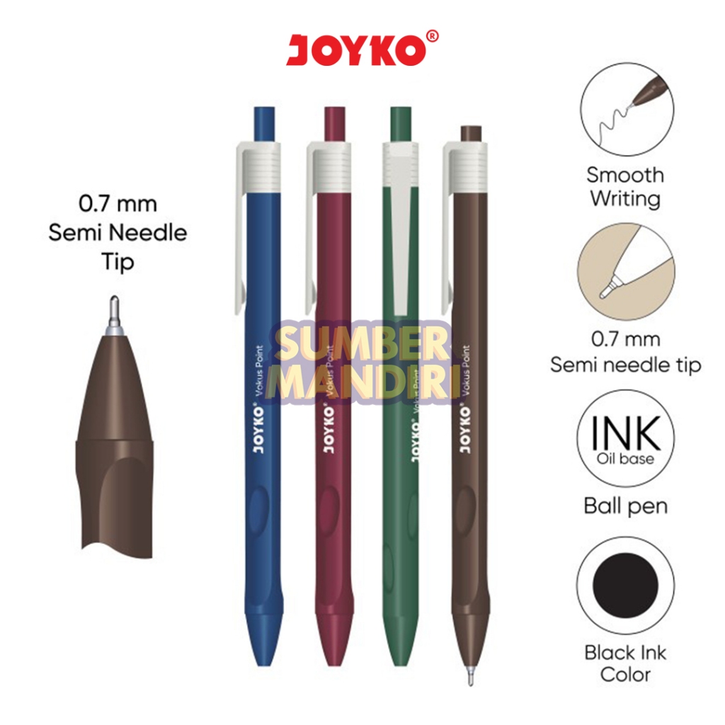 

Ball Pen Pulpen Pena Joyko BP-376 Vokus Point 0.7 mm [12 PCS]
