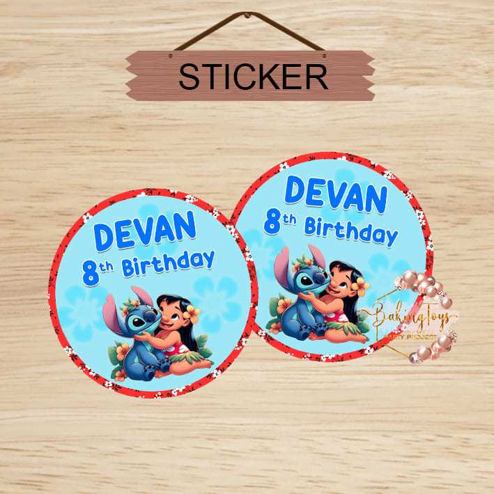 

Lilo & Stitch Sticker Birthday / Sticker Pudding / Tumpeng / Hampers / Souvenir Ulang Tahun