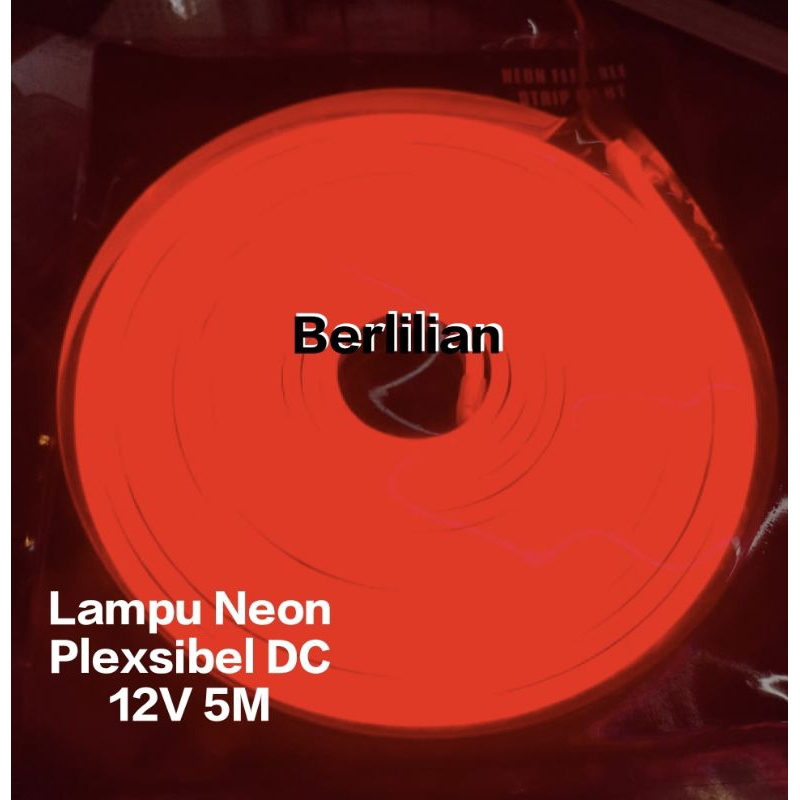 Lampu Led Neon Plex DC 12V 5M Merah Lampu Outdor / Led Neon Plex