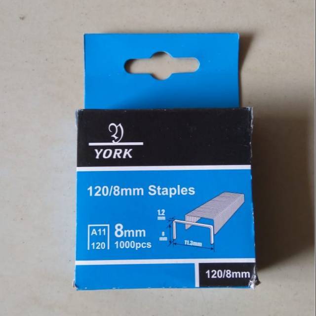 

Isi Staples York Tebal 8mm Refill Stapler Hekter Tembak Besar 120/8mm 1000 Pcs