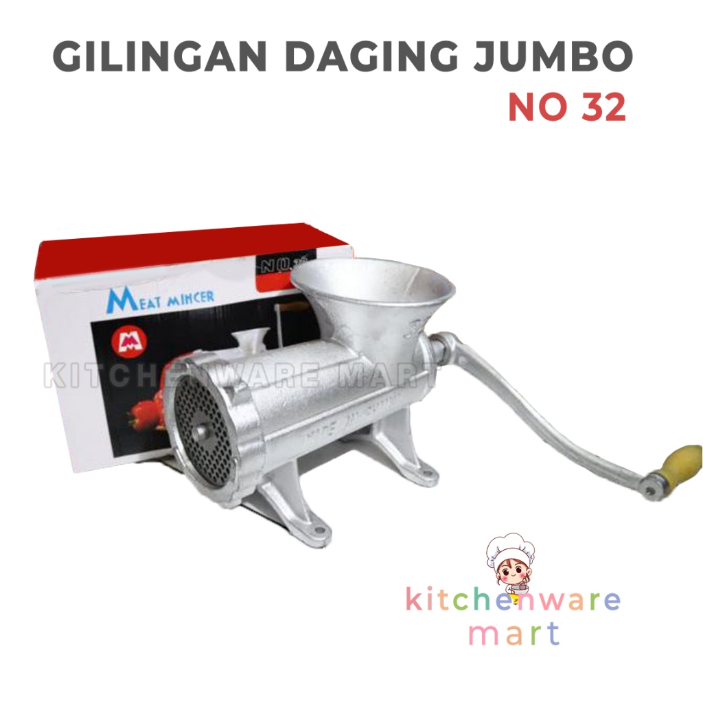 Gilingan Daging 32 Jumbo Besar Besi Cor Tebal Kuat Gilingan Bumbu Gilingan Bakso