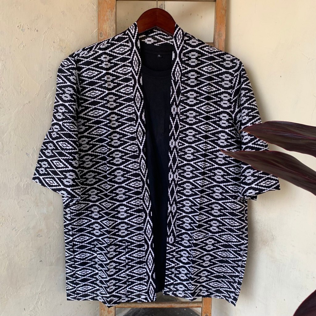 Kimono Etnik Tenun Outerwear Cardigan Unisex Outer Tenun Troso Wakatobi Cardigan Etnik Tenun Jepara 