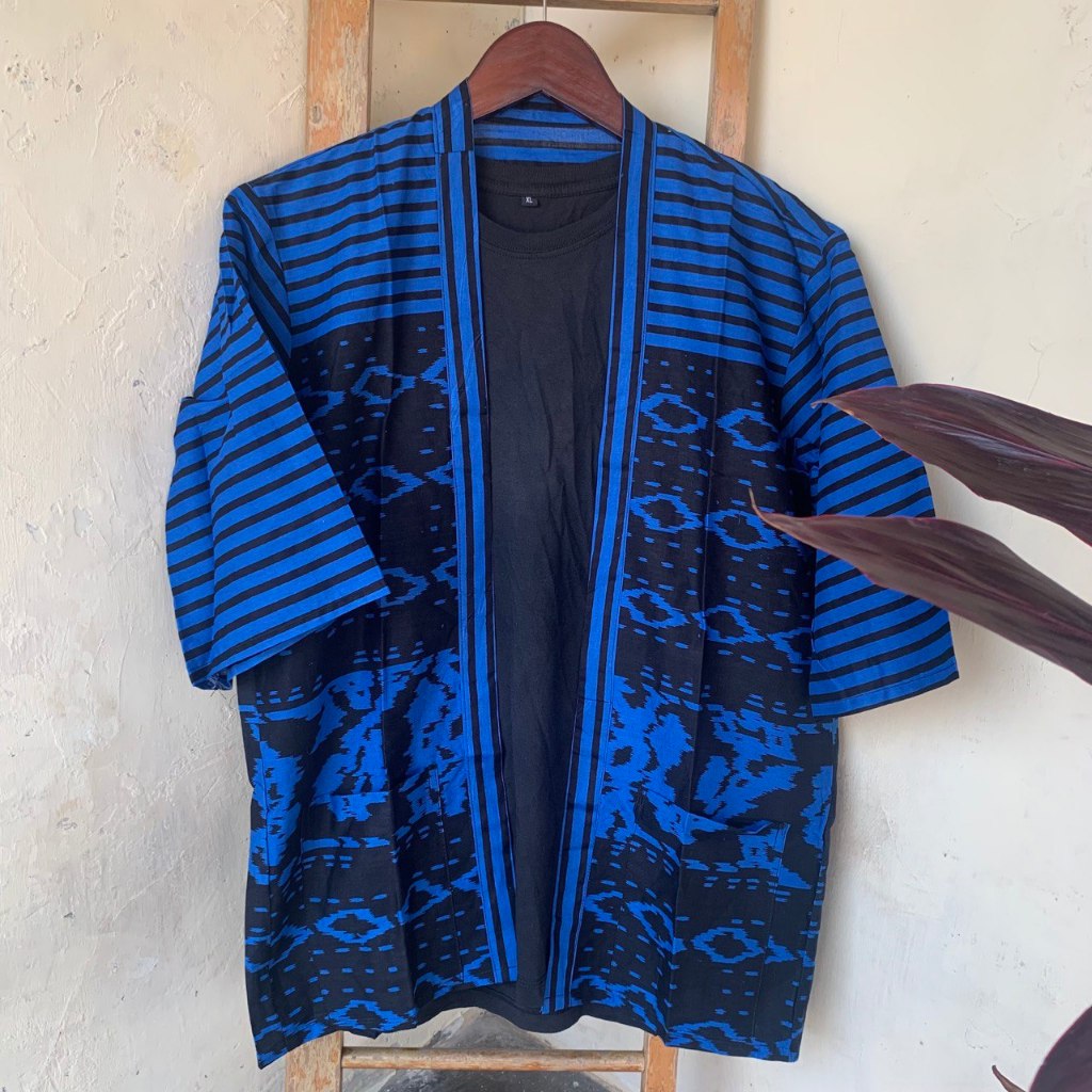 Kimono Etnik Tenun Outerwear Cardigan Unisex Outer Tenun Troso Cardigan Etnik Tenun Jepara New Motif