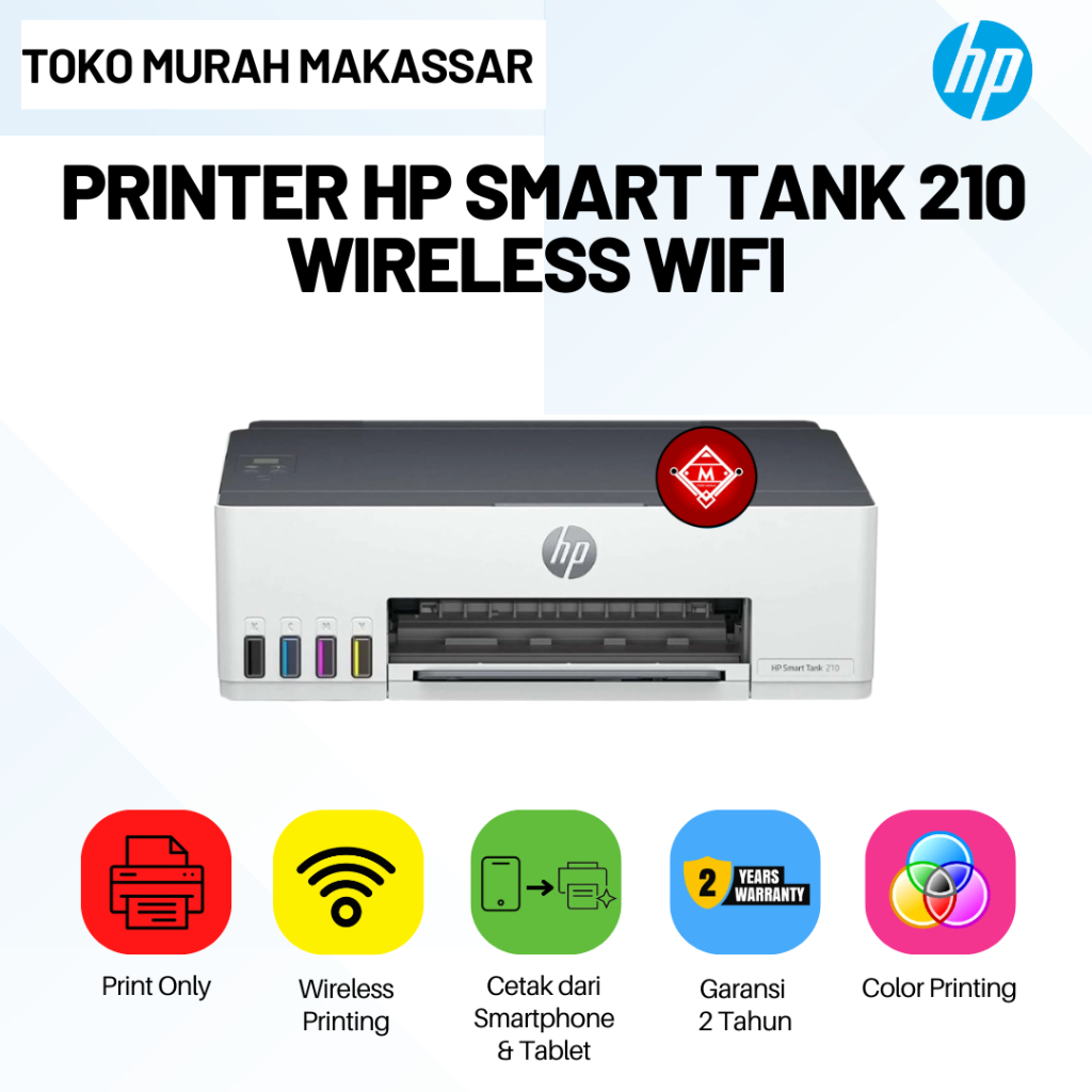 Printer HP Smart Tank 210 Wireless Wifi / HP PRINTER SMART TANK 210 / PRI20-HP