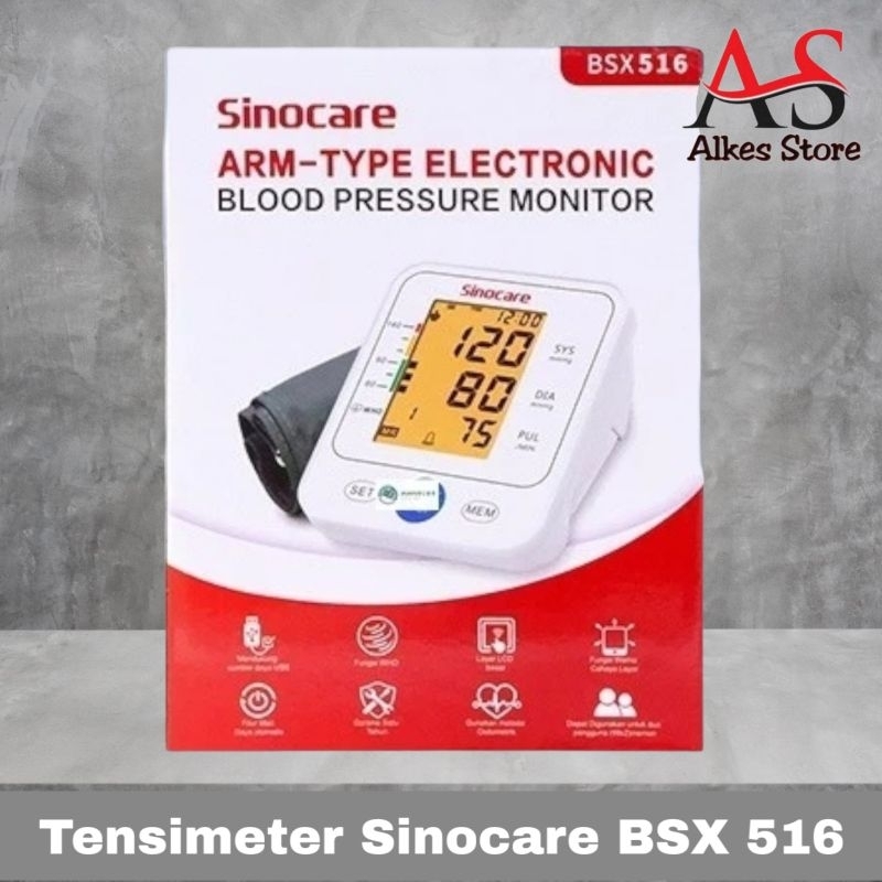 Tensimeter Digital Sinocare BSX 516  Tensi Digital Sinocare  Alat Ukur Tekanan Darah Digital