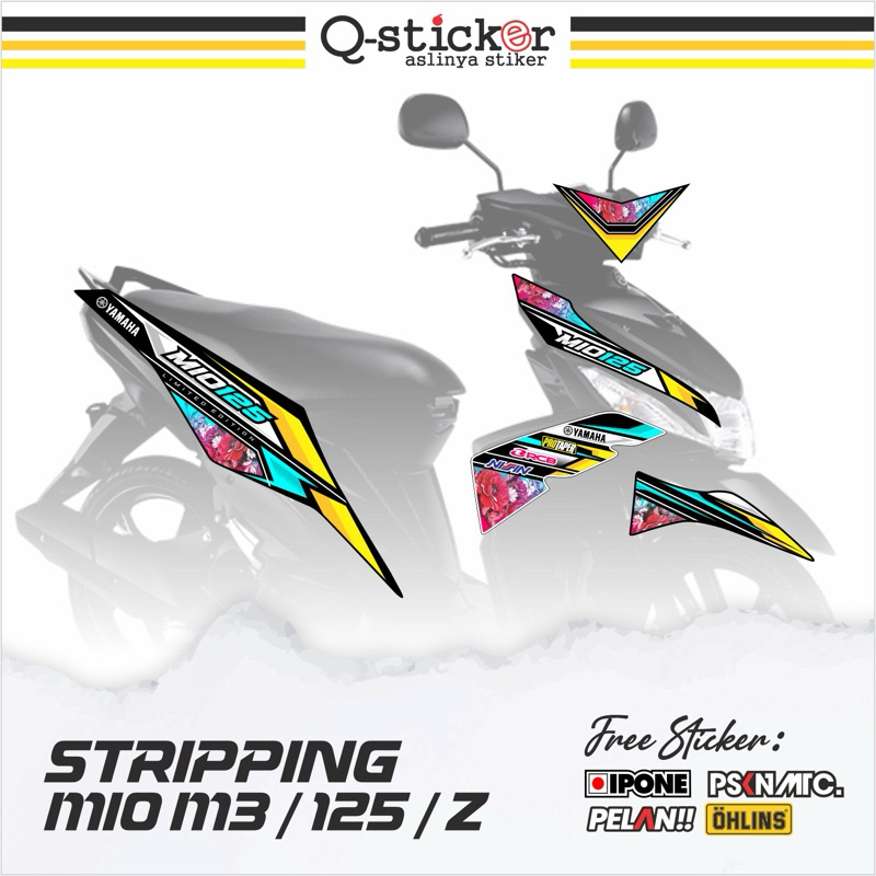 Stiker Stripping Mio 125/M3 / Sticker Stripping Mio 125/M3 Racing - BLACK