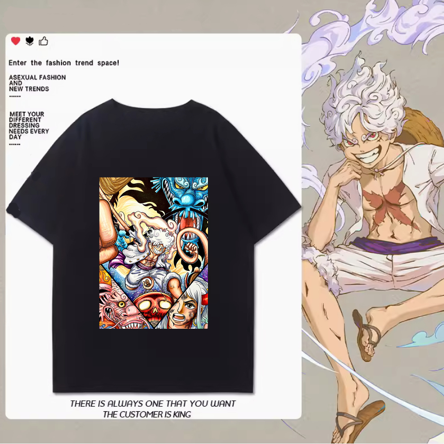 Kaos Distro Anime One Piece MONKEY D-LUFFY Figure Combeb 24s/kaos japan Import Pria dan Wanita unise