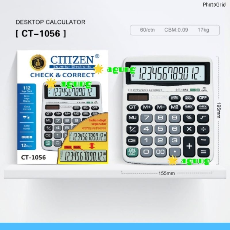 

KALKULATOR CT1056 12 DIGIT GITIZEN