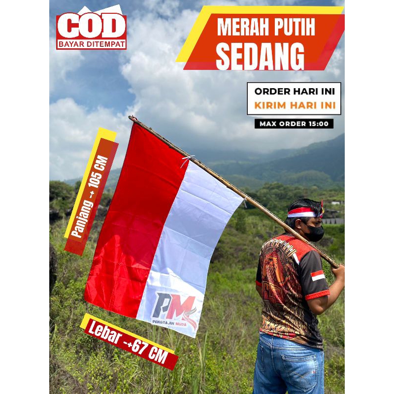 Bendera Merah putih ukuran 120x80/Bendera Merah putih ukuran sedang/Bendera RI