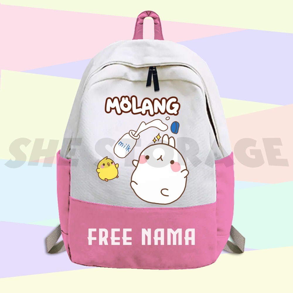 (FREE CETAK NAMA) TAS RANSEL ANAK TAS SEKOLAH ANAK MOLANG YOUTUBE KIDS