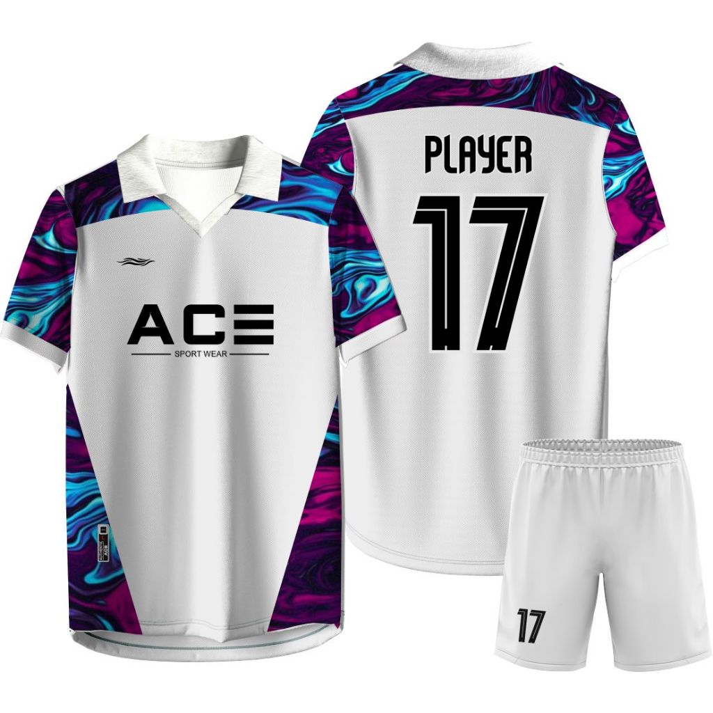 Jersey Futsal/Jersey Sepakbola Kerah/Retro Team Custom Nama Nomor