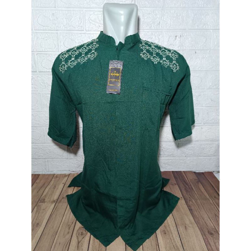 (GBKM) BAJU KOKO PRIA LENGAN PENDEK BORDIR TIRTA TANJUNG TERKINI TERBARU/ WARNA BAGUS/ BAJU MUSLIM D