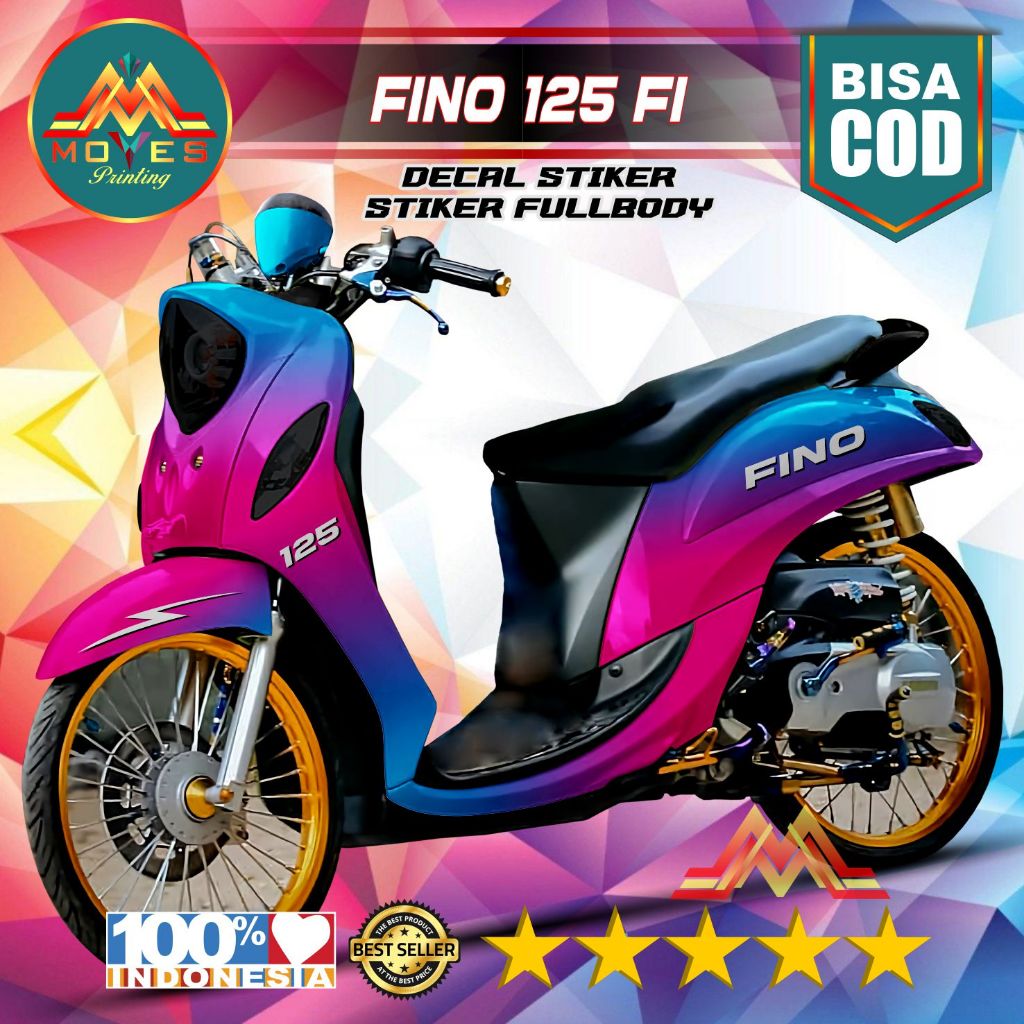 Terbaru Decal Sticker Yamaha Fino 125 FI Full Body Simple Tahan Stiker Fino Grade Premium Blucore Mo