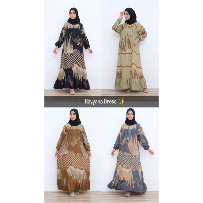 GAMIS ABAYA RAYYANA SERIES BY AYUNABELLA / GAMIS BATIK RAYON PRINTING PREMIUM / ABAYA BATIK RAYON PR