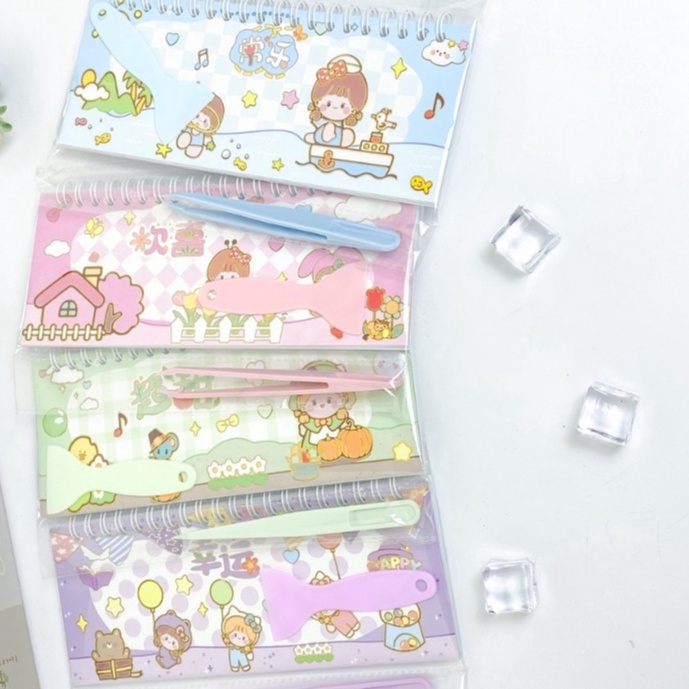 

Dijamin Aman Buku Album Spiral Sticker Book Pinset Penjepit Perata Spatula Scraper Momo Schedule Book 25 X 1 CM