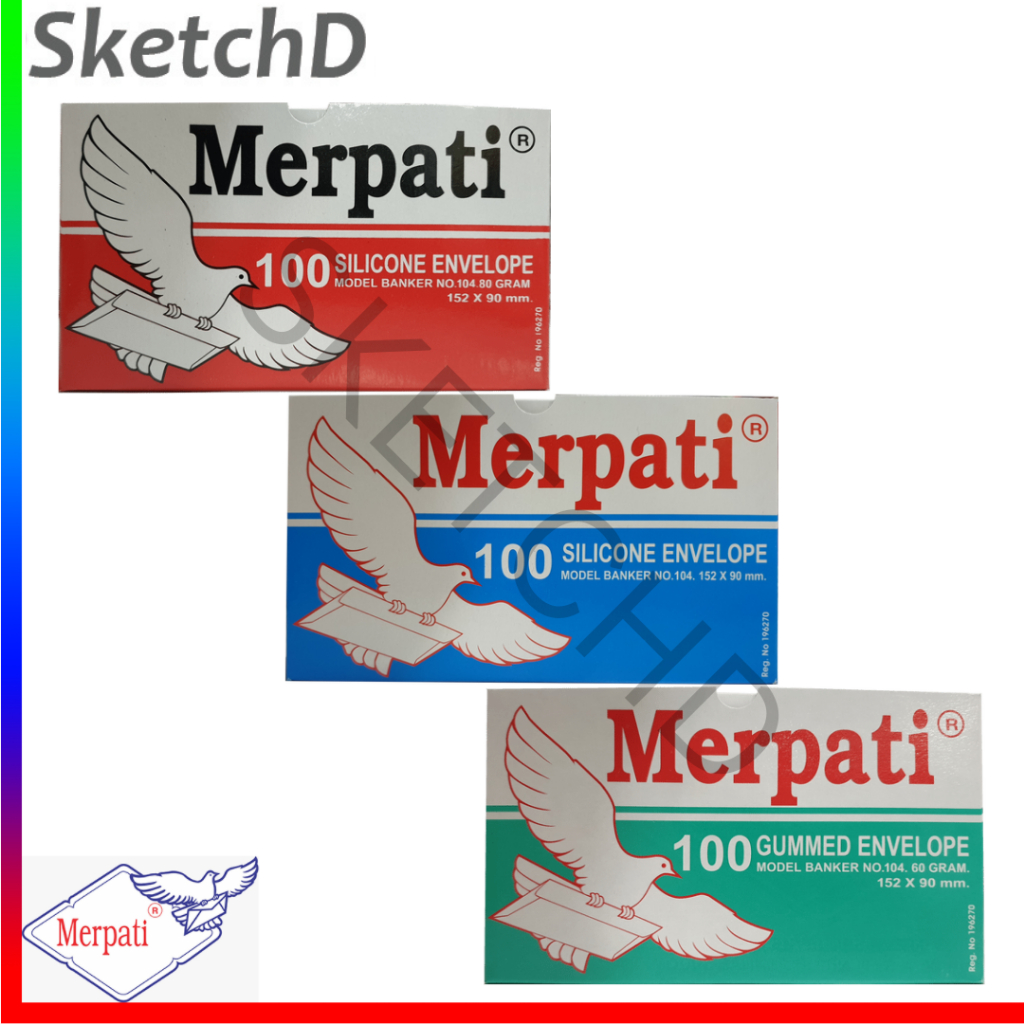 

Amplop putih 104 Merpati 152x90 mm 100 lbr