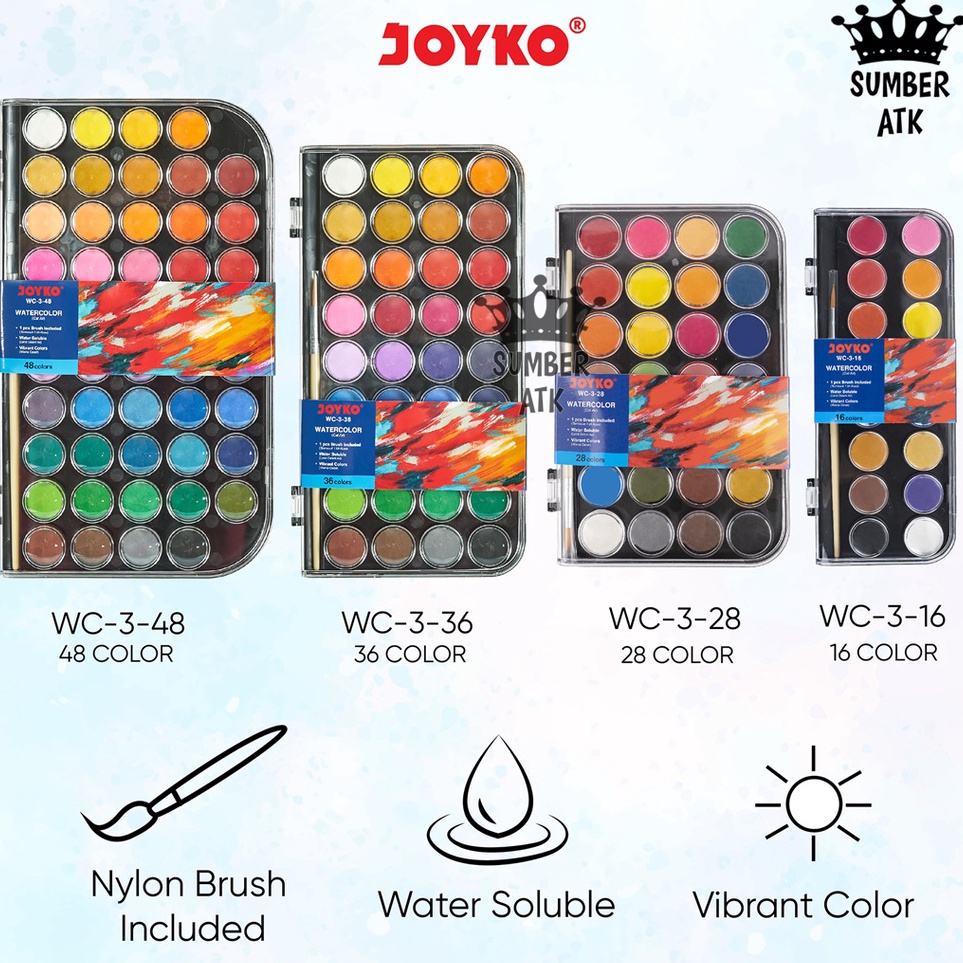 

New Limited Watercolor Set Cat Air Joyko WC3 16 28 36 48 COLOR
