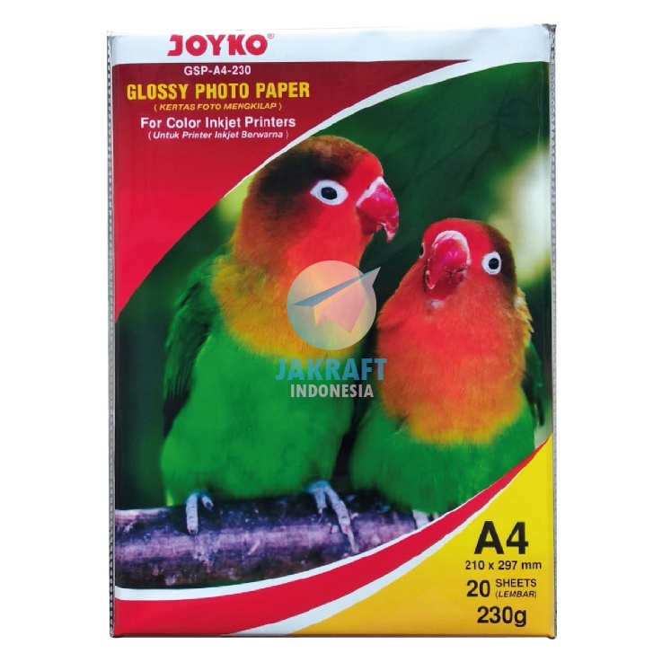 

Banyak Dicari 2 Lembar Kertas Foto A4 Tebal JOYKO 23 Gr Gsm Gram Glossy Photo Paper GSPA423