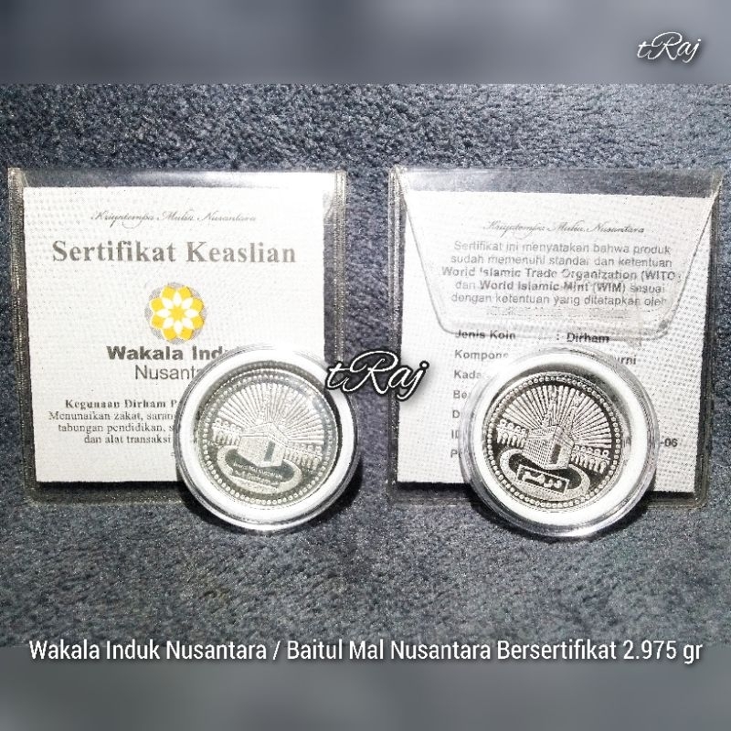 Dirham Wakala Induk Nusantara / BMN Sertifikat 2.975 gr - Perak Fine Silver 999
