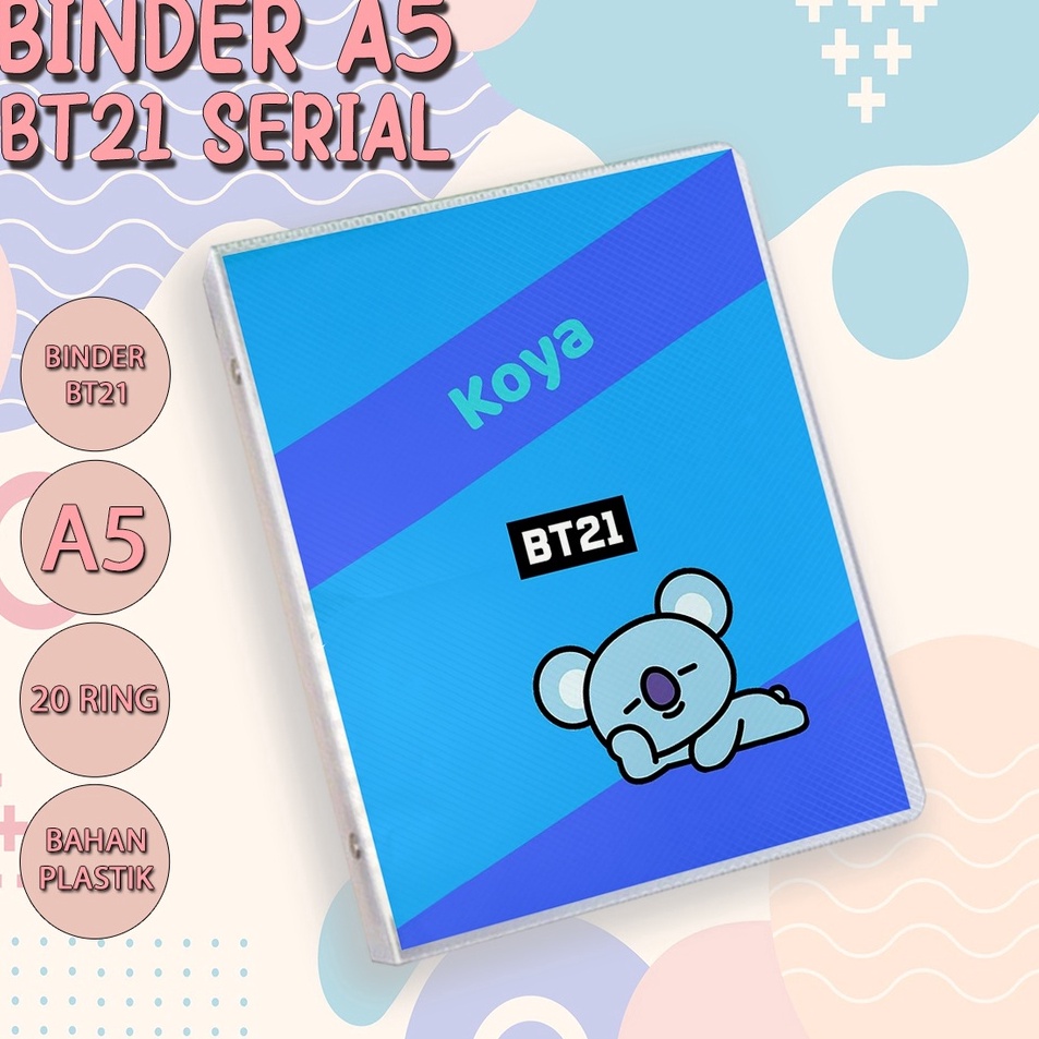 

Hadir Terpopuler Terlaris Binder Note Map Binder File BTS BT21 seri 2 A5 2 Ring Rulled Garis HVS Murah