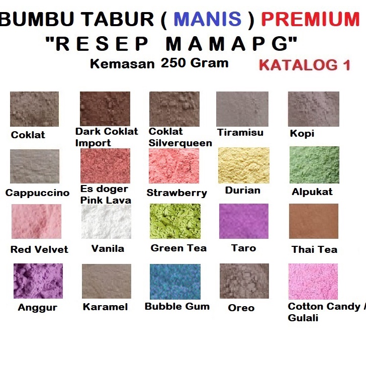 

MEGA SALE 25 gram Bumbu Tabur Manis Premium Keripik Pisang Singkong Coklat Alpukat Matcha Tiramisu Red Velvet