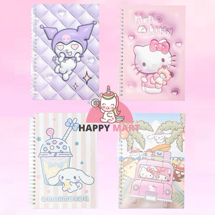 

Hemat Biaya Notes spiral A5 buku tulis motif sanrio kuromi cinnamoroll